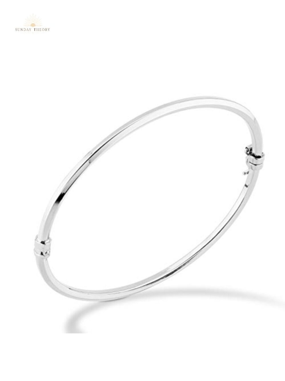 925 Sterling Silver Italian Oval Hinged Bangle Bracelet for Women